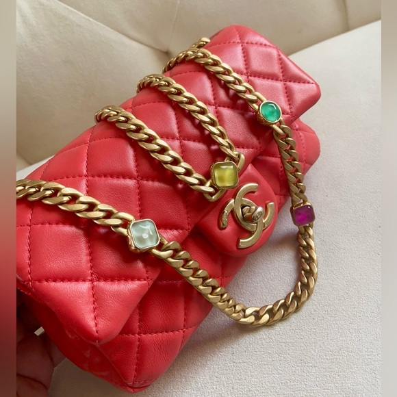 Chanel Quilted Lambskin Mini Rectangular with jewels chain - Picture 4 of 16